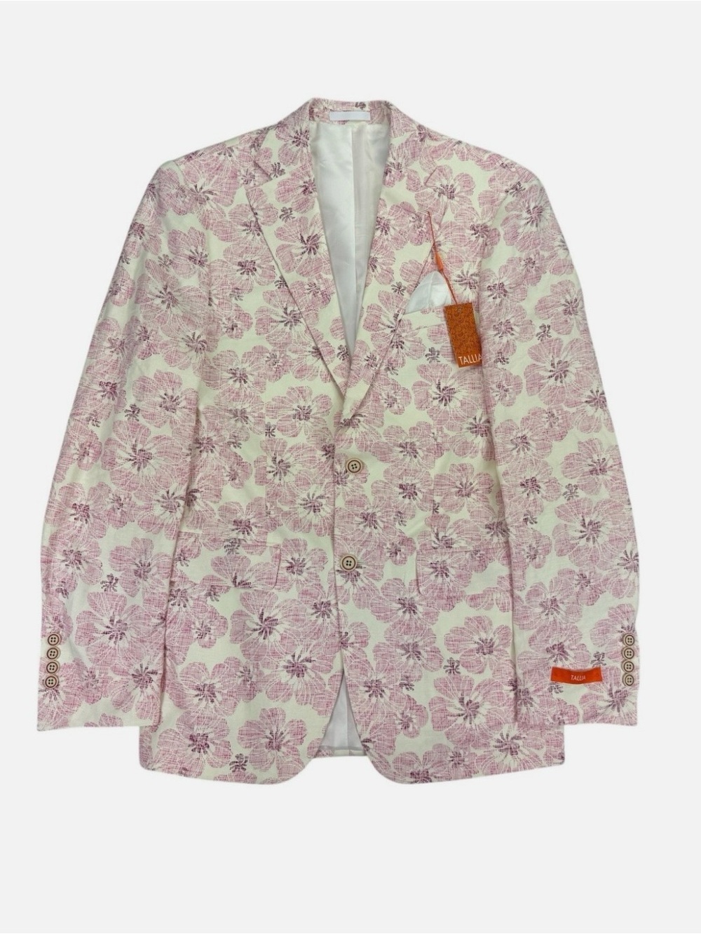 TALLIA Pink and White Linen-Blend Shirt